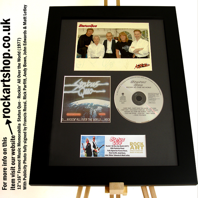 STATUS QUO FULLY SIGNED FRANCIS ROSSI +RICK PARFITT +ANDY +JOHN +MATT